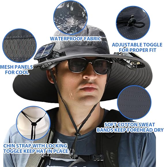2025 New Ultralight Solar Fan Sun Hat