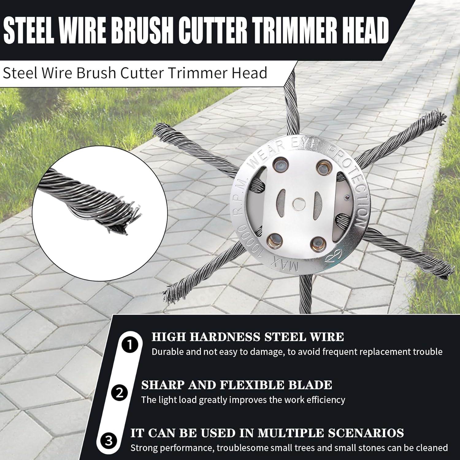 6 inch Steel Wire Brush Cutter Trimmer Head