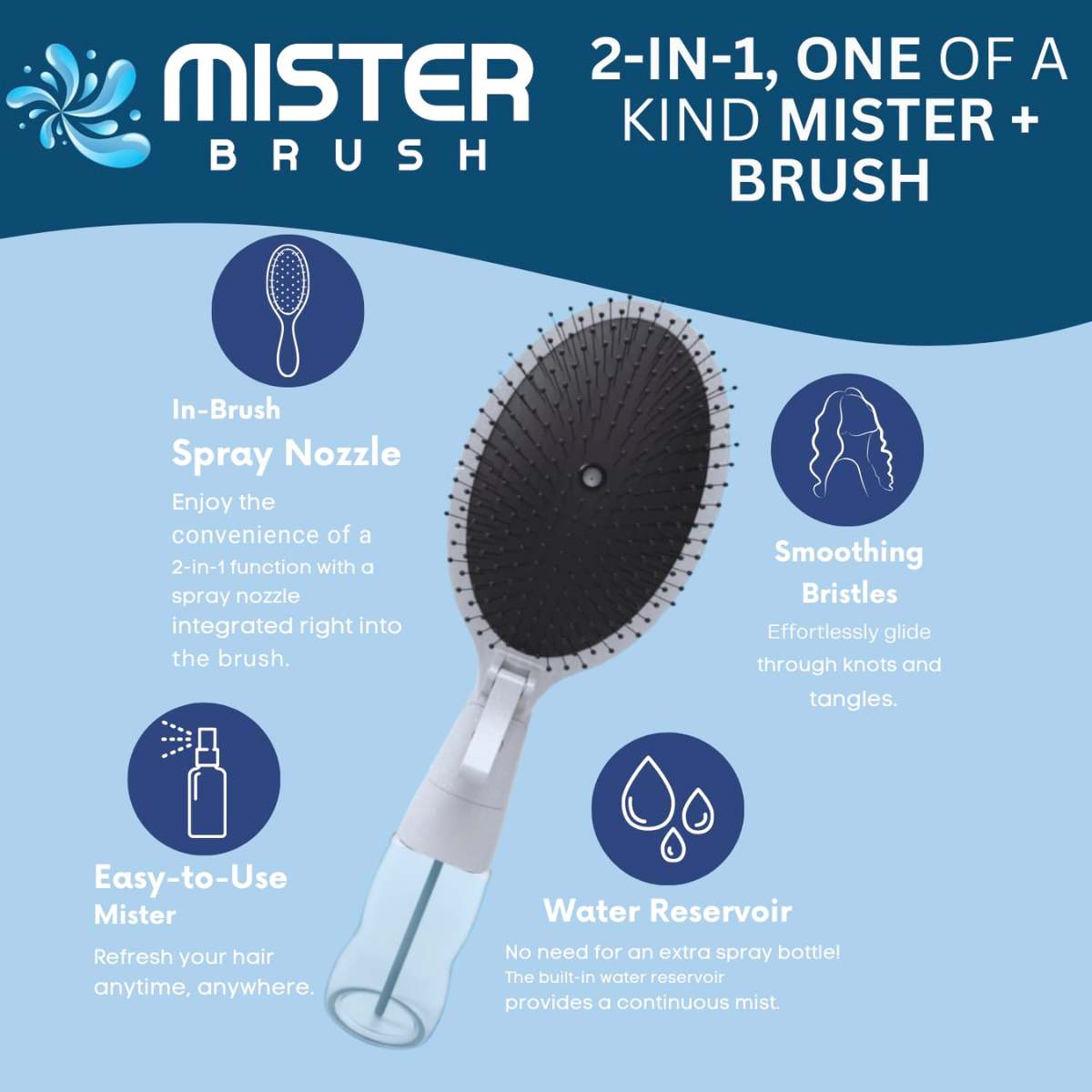 The Ultimate 2-in-1 Styling Brush & Hair Mister
