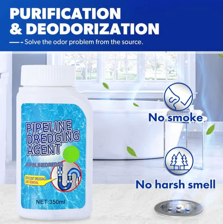 Powerful Pipe Dredging Agent for Kitchen and Toilet Pipelines - Dissolves 200+ Blockages and Kills of Bacteria