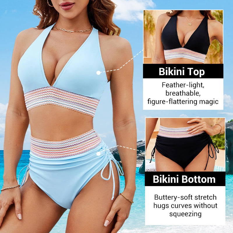 🔥Hot Sale 49% OFF💥👙Tummy Control Color Block Bikini Set