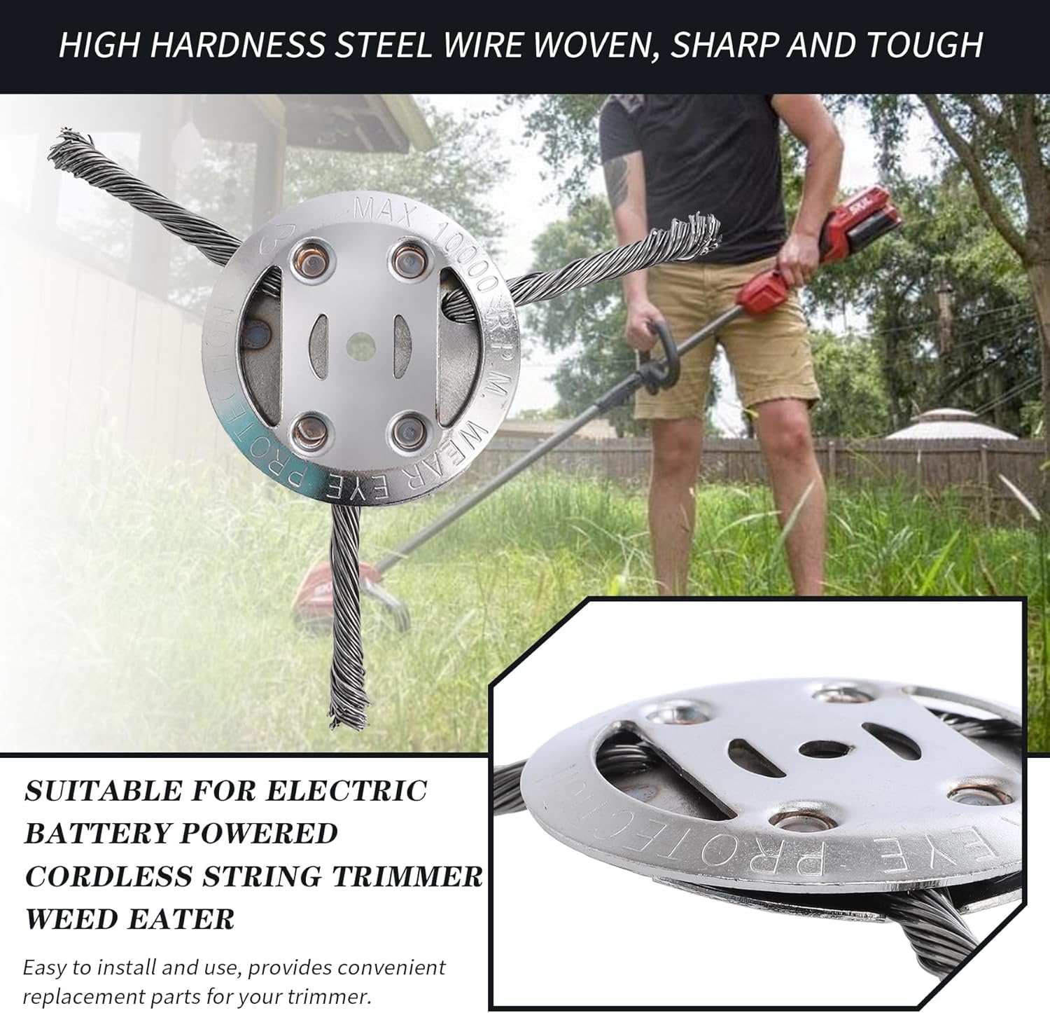 6 inch Steel Wire Brush Cutter Trimmer Head