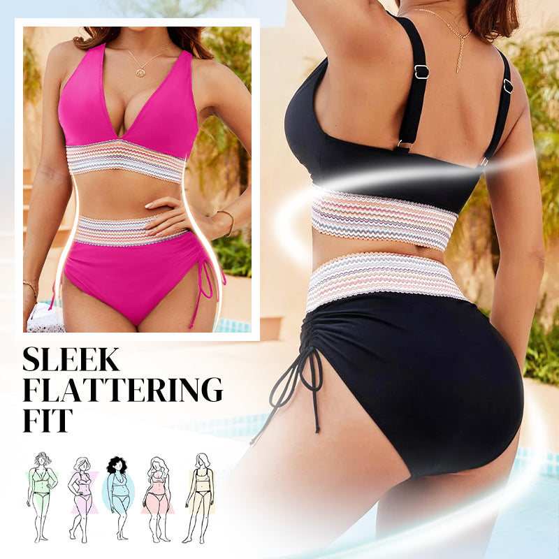 🔥Hot Sale 49% OFF💥👙Tummy Control Color Block Bikini Set