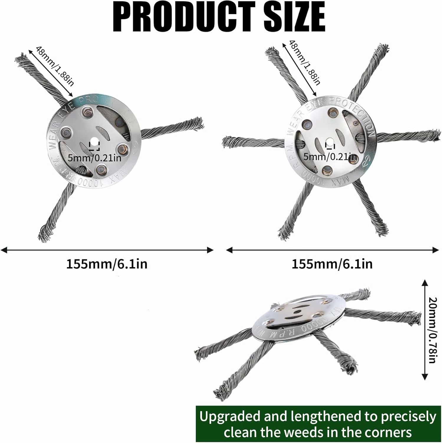 6 inch Steel Wire Brush Cutter Trimmer Head