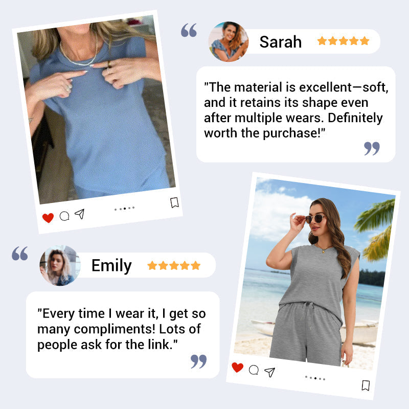 2025 New casual sleeveless top and wide leg pants for women