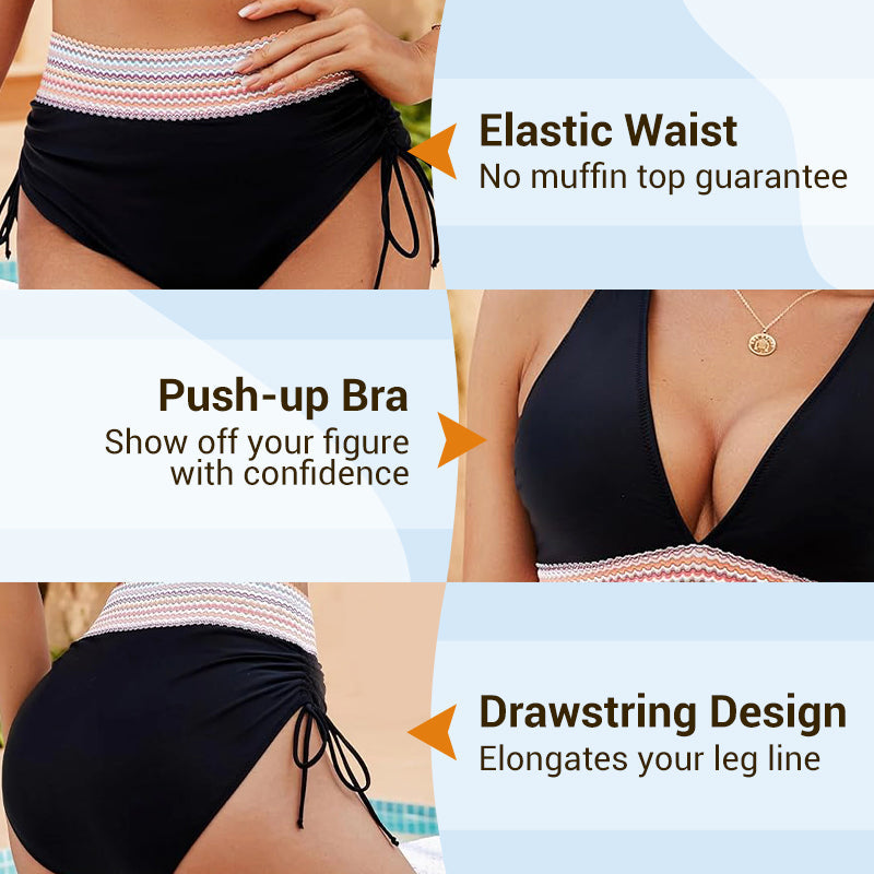 🔥Hot Sale 49% OFF💥👙Tummy Control Color Block Bikini Set