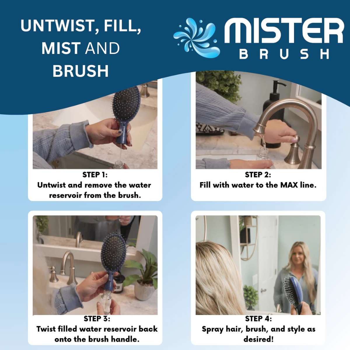 The Ultimate 2-in-1 Styling Brush & Hair Mister