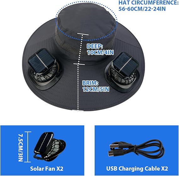 2025 New Ultralight Solar Fan Sun Hat