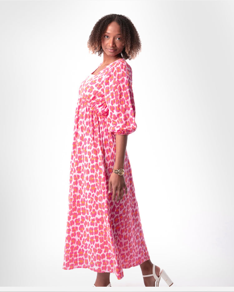 🎨New Arrival 50% Off💥Women's V-Neck Printed Dress – Brushstrokes of Summer🌺