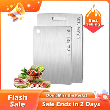 🏆Flash Sale⚡ 50K+ SOLD! Almost Gone-💥🎉🔥Stainless Steel Double Sided Chopping Board.Best Gifts
