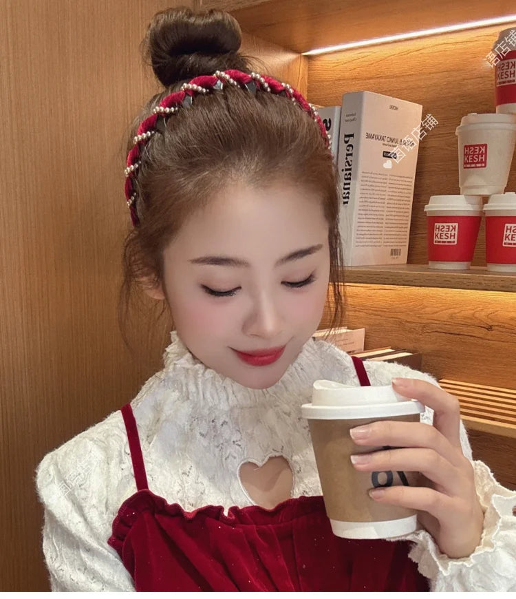 🔥Hot Sale🔥Vintage High Cranium Artificial Pearl Hairband（50% OFF）