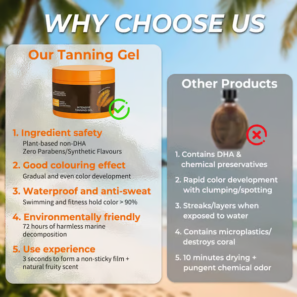 Gold Shimmer Intensive Tanning Gel ~ Sun-kissed glow with hydrating shine in every drop