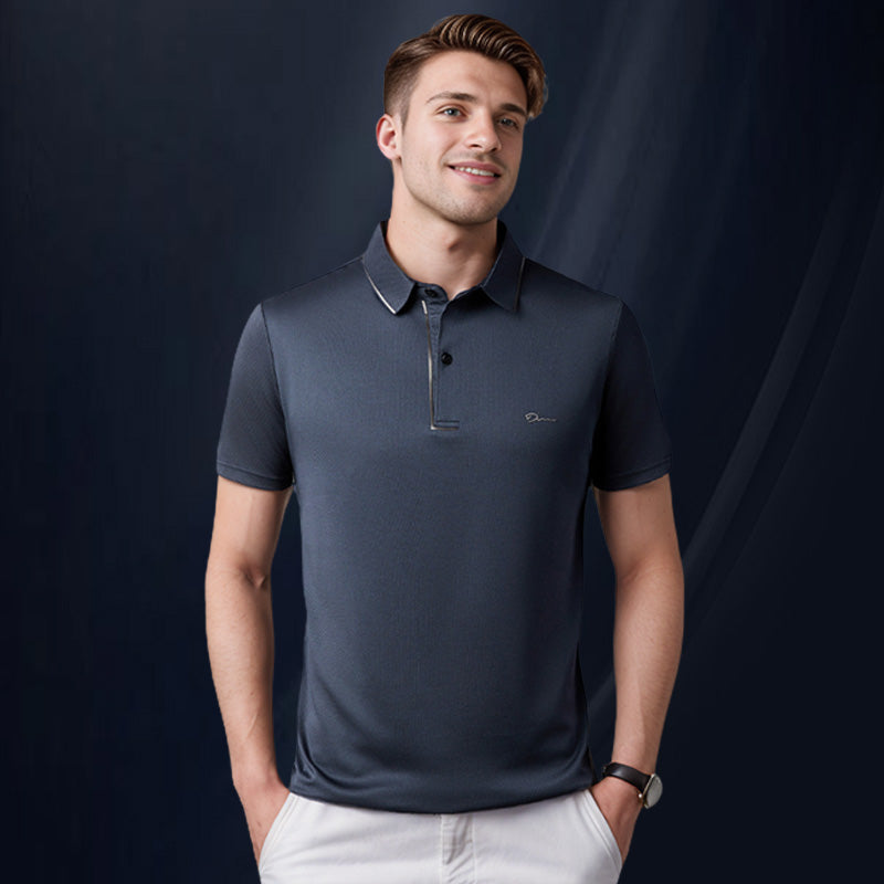 Ice Silk Business Casual Shirt with Lapels