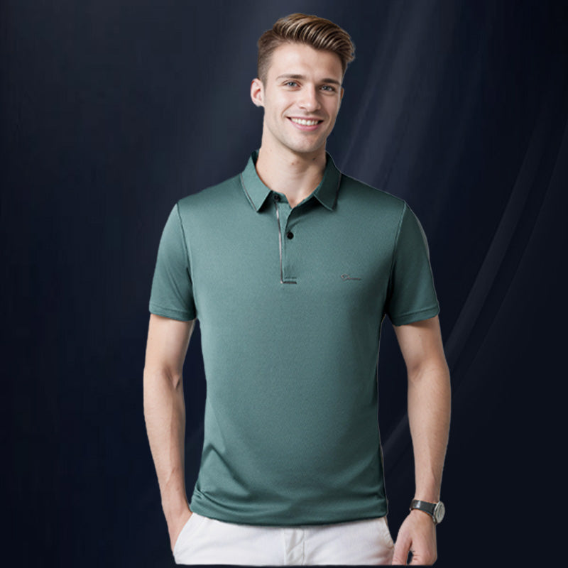 Ice Silk Business Casual Shirt with Lapels