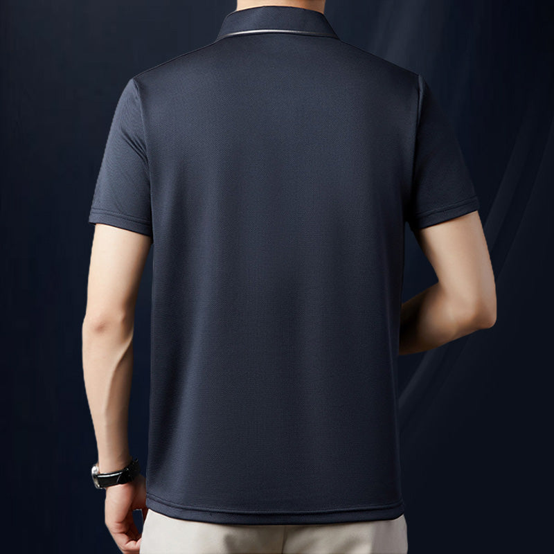 Ice Silk Business Casual Shirt with Lapels