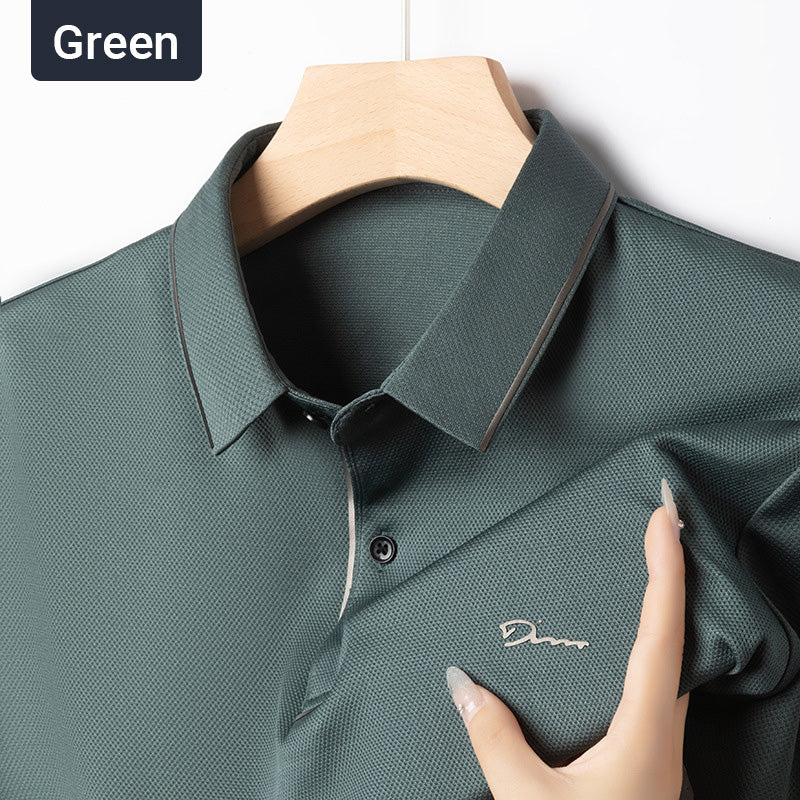 Ice Silk Business Casual Shirt with Lapels