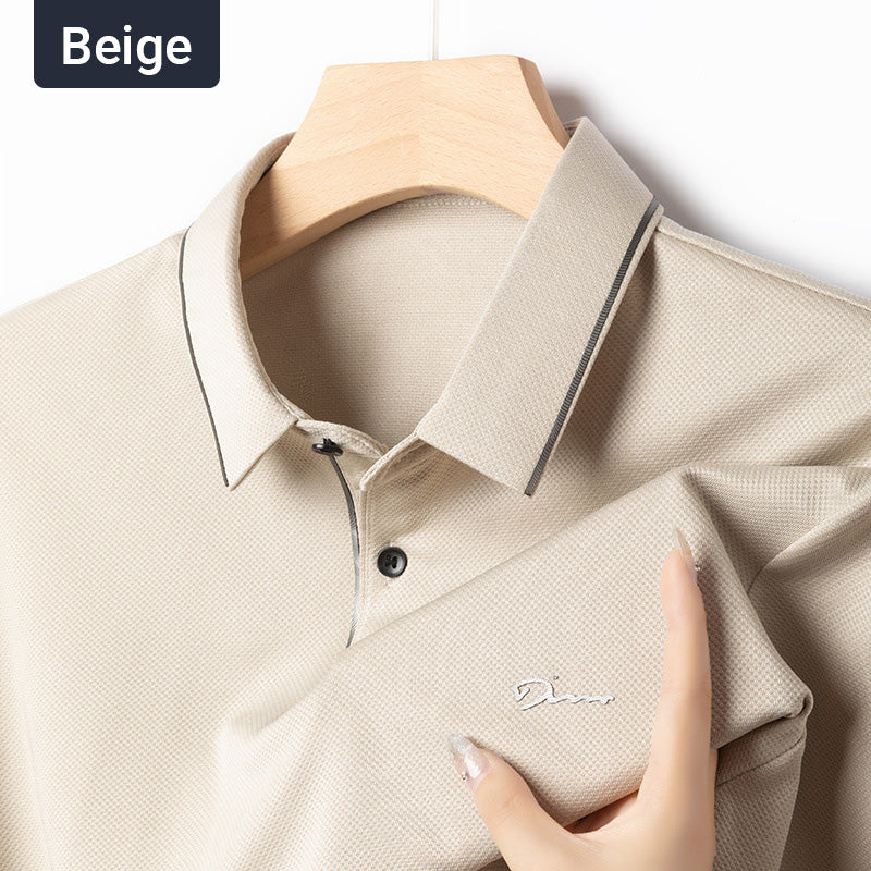 Ice Silk Business Casual Shirt with Lapels