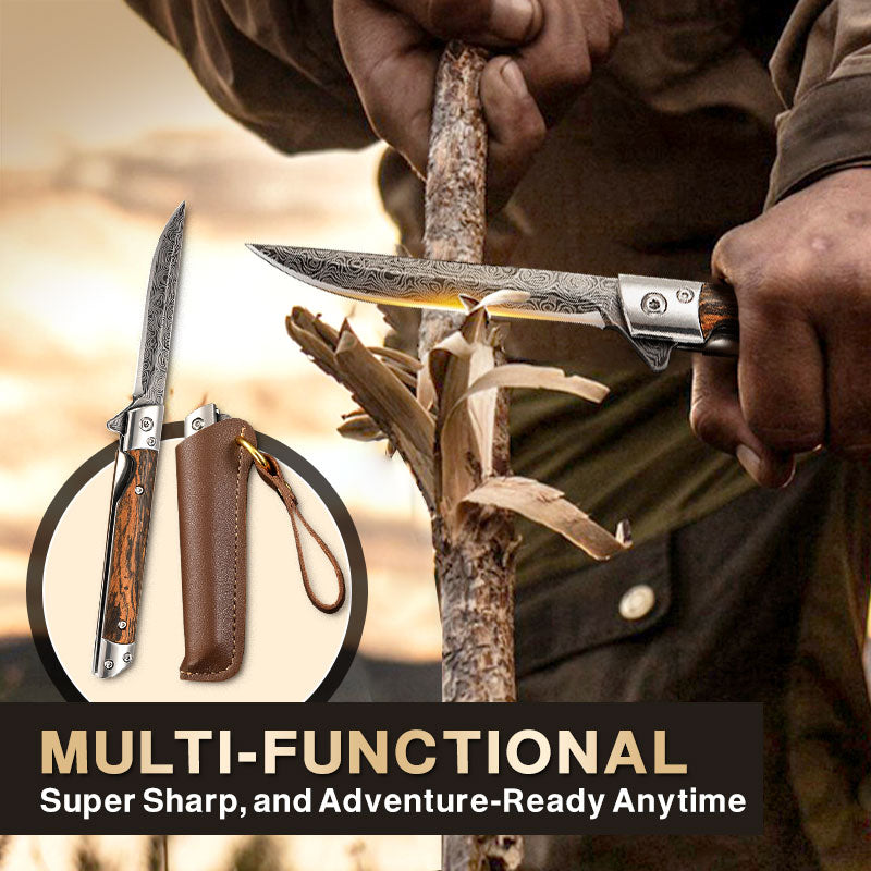 🔥Big Sale 50% OFF🔥🗡️Folding knife with wooden handle for work. hiking & camping⛺