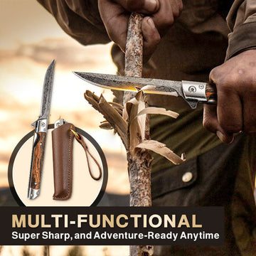 🔥Big Sale 50% OFF🔥🗡️Folding knife with wooden handle for work. hiking & camping⛺