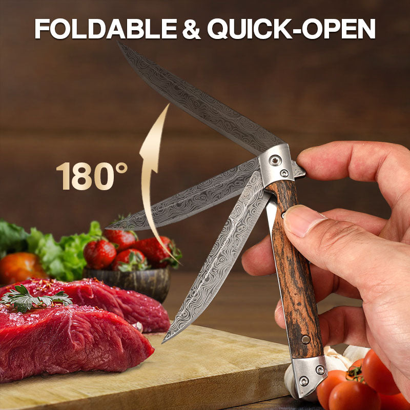 🔥Big Sale 50% OFF🔥🗡️Folding knife with wooden handle for work. hiking & camping⛺