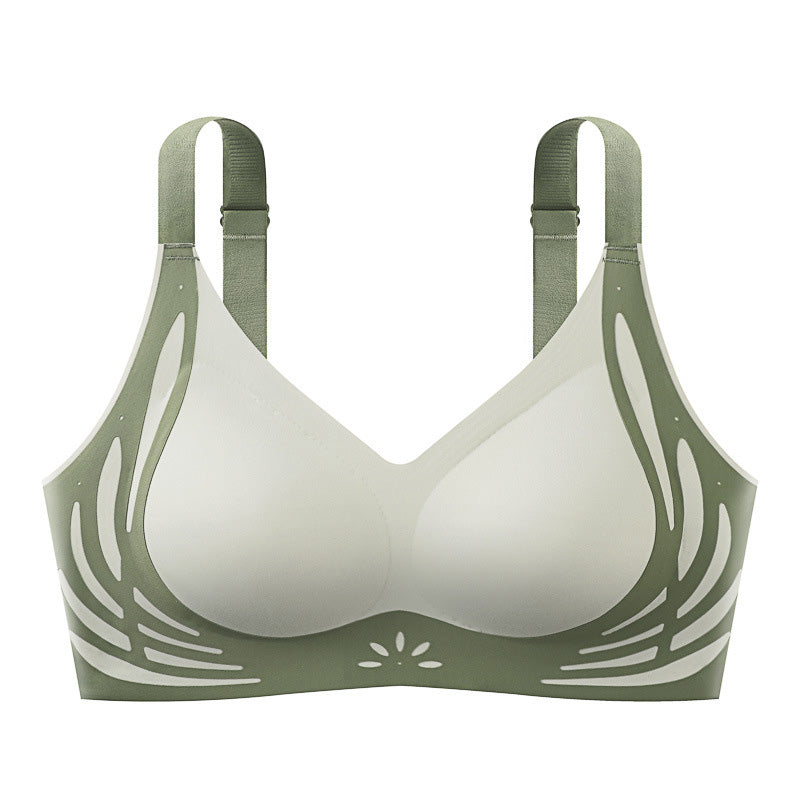 🎉2025 New Products Hot Sale✨Color-Blocked Non-Marking Gathered Push-Up Bra