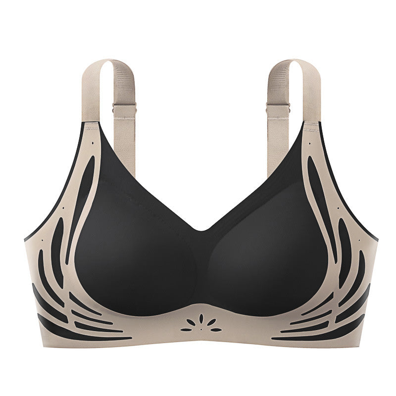 🎉2025 New Products Hot Sale✨Color-Blocked Non-Marking Gathered Push-Up Bra