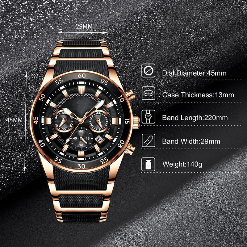 Men's Waterproof Multifunctional Quartz Watch