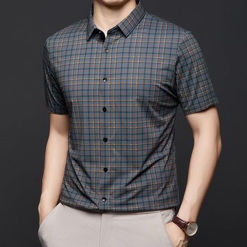 Men's Checked Short Sleeve Casual Shirt (50% off)
