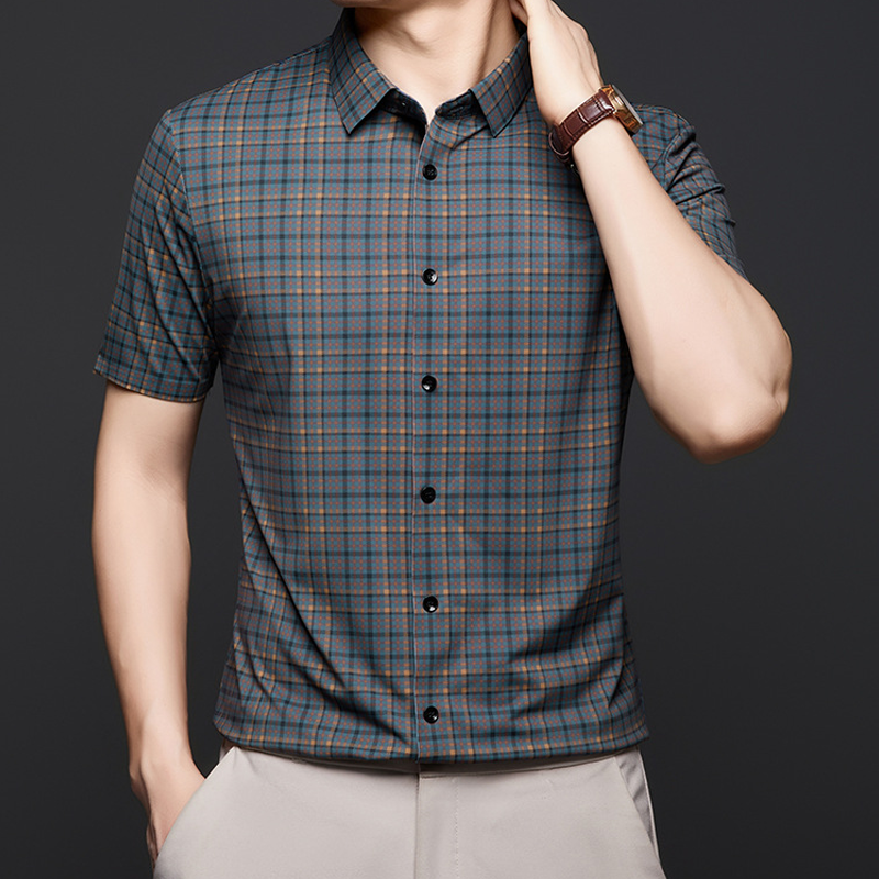 Men's Checked Short Sleeve Casual Shirt (50% off)