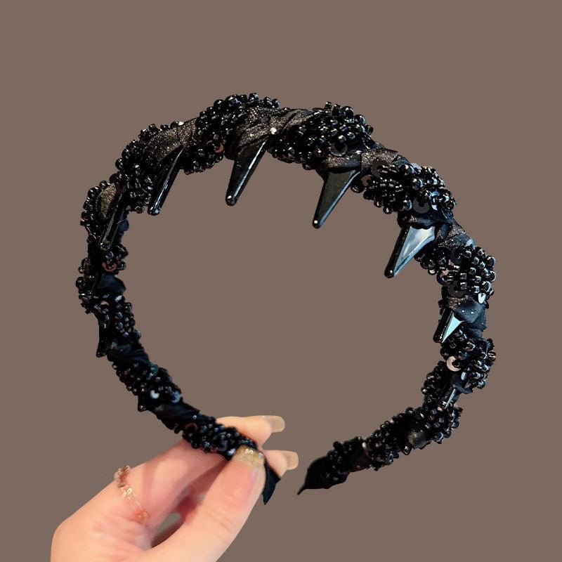 ✨Buy 1 Get 1 Free✨Pretty Black Beaded Everyday Headband