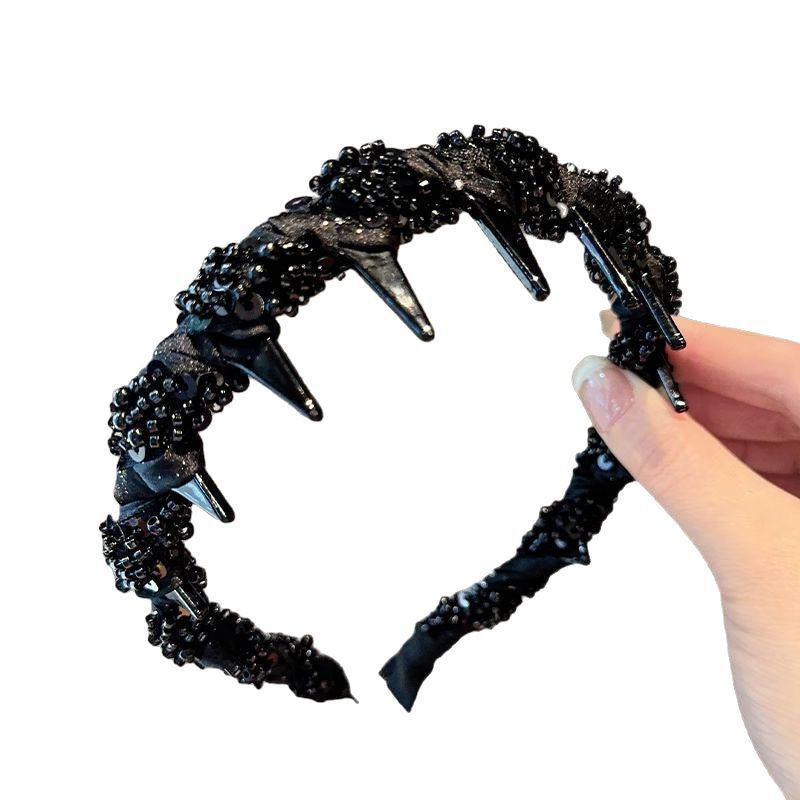 ✨Buy 1 Get 1 Free✨Pretty Black Beaded Everyday Headband