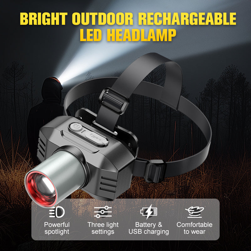 🔥Hot Sale 50% OFF🔥Bright Outdoor Rechargeable LED Headlamp