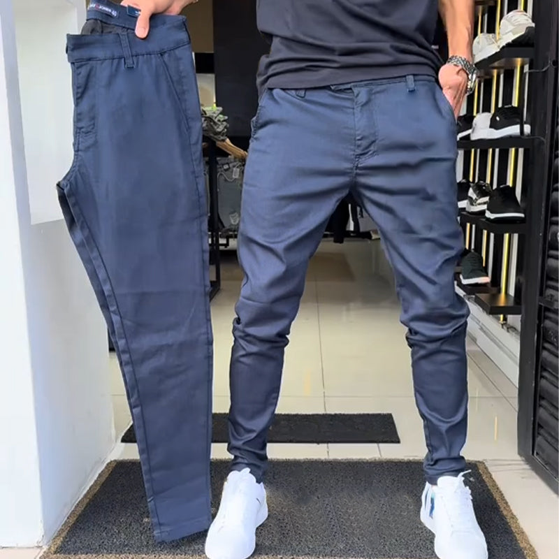 Men's Slim-Fit Casual Solid Color Pants