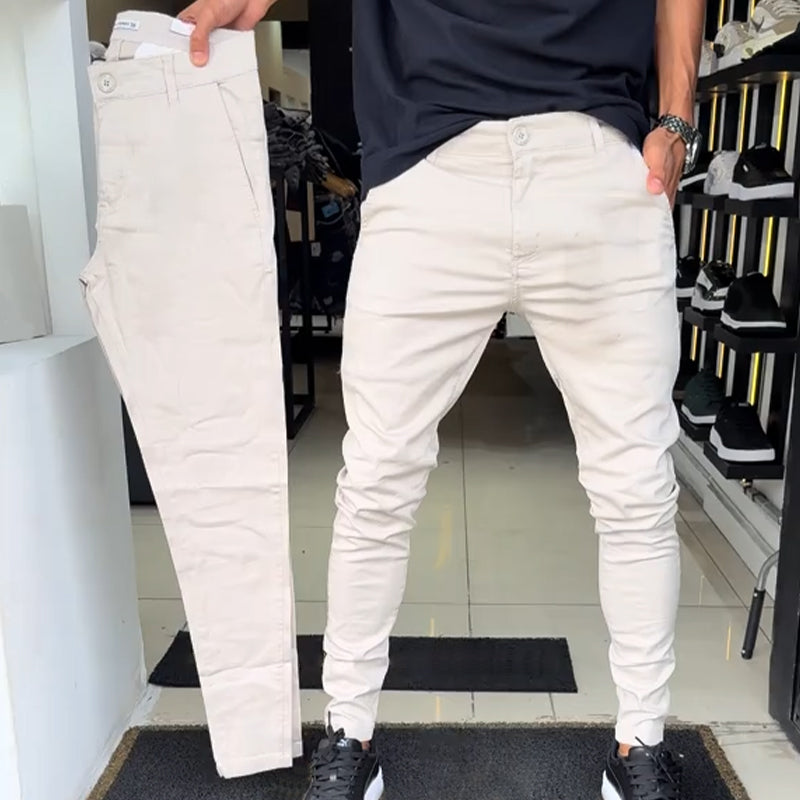 Men's Slim-Fit Casual Solid Color Pants