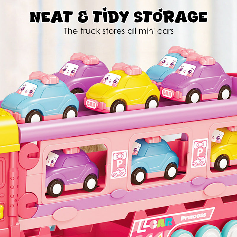 Kids' 2-in-1 Car Launcher Racing Truck Set