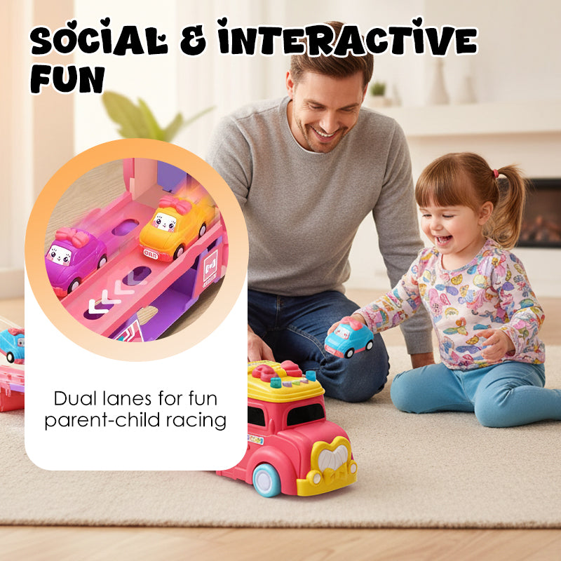 Kids' 2-in-1 Car Launcher Racing Truck Set