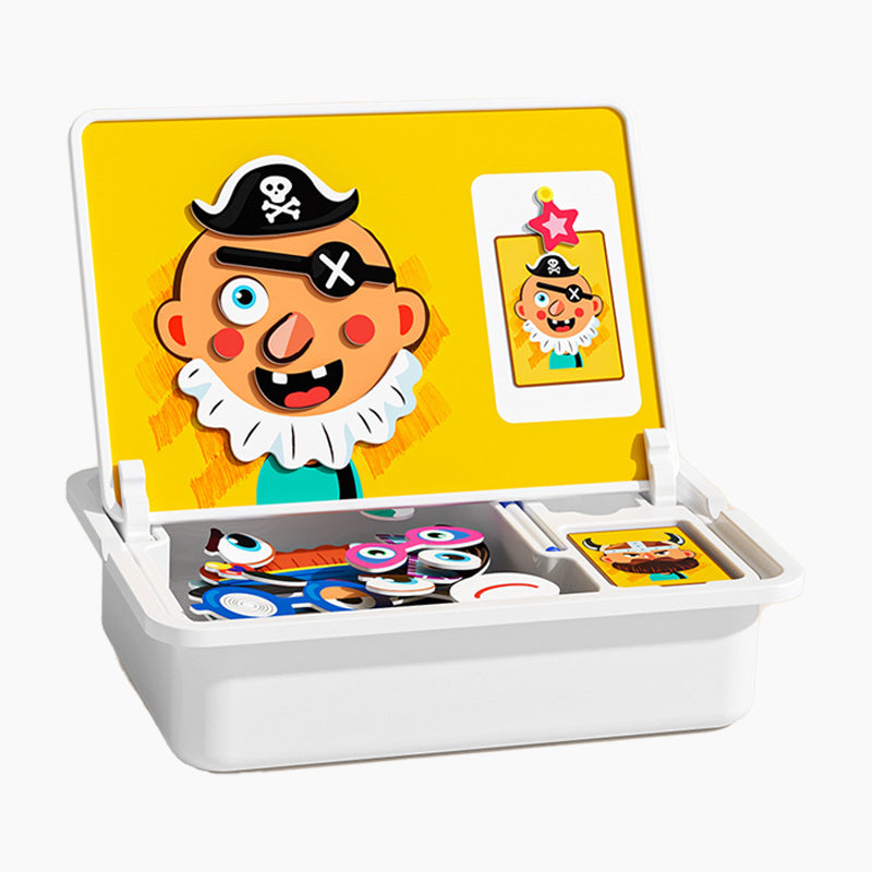 Kid's Magnet Puzzle Box with Game & Drawing Board